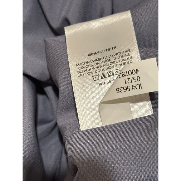 Express Satin Gray Faux Wrap Long Sleeve Tie Mini Dress Cocktail Size Small - Picture 10 of 10